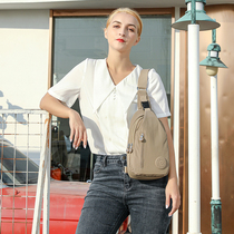 Fashion trend mens and womens chest bag lightweight nylon cloth water-repellent large capacity all-match casual sports chest messenger bag
