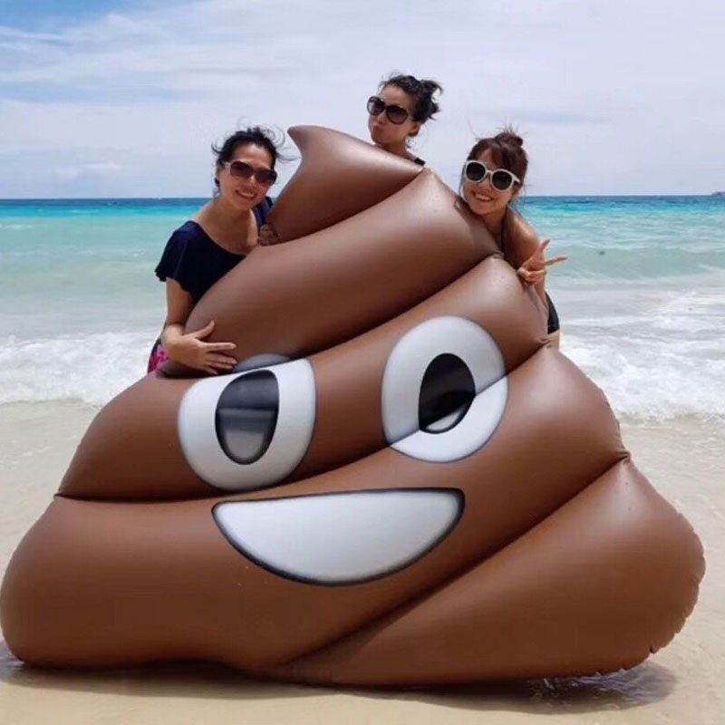 ins hot and sold inflatable poo to defecate and take a swim circle water to float a floating floating bed laughs face male and female universal