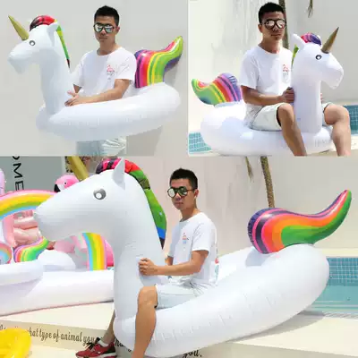ins Net red white unicorn Mount children swimming ring water inflatable floating row adult large swimming ring