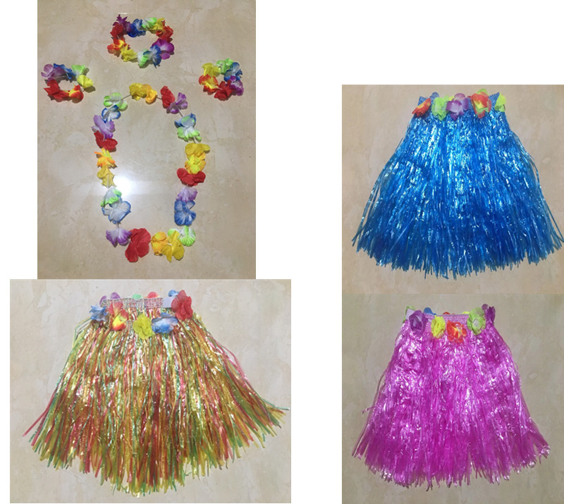 Four sets of sets of hands bracelet head ring necklace flower ring wedding celebration game grass pants straw dress