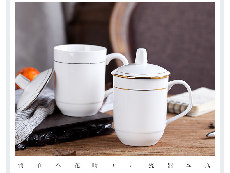 Jingdezhen ceramic cups home office ipads China and meeting with cover glass cup 10 only suit the cup the custom LOGO