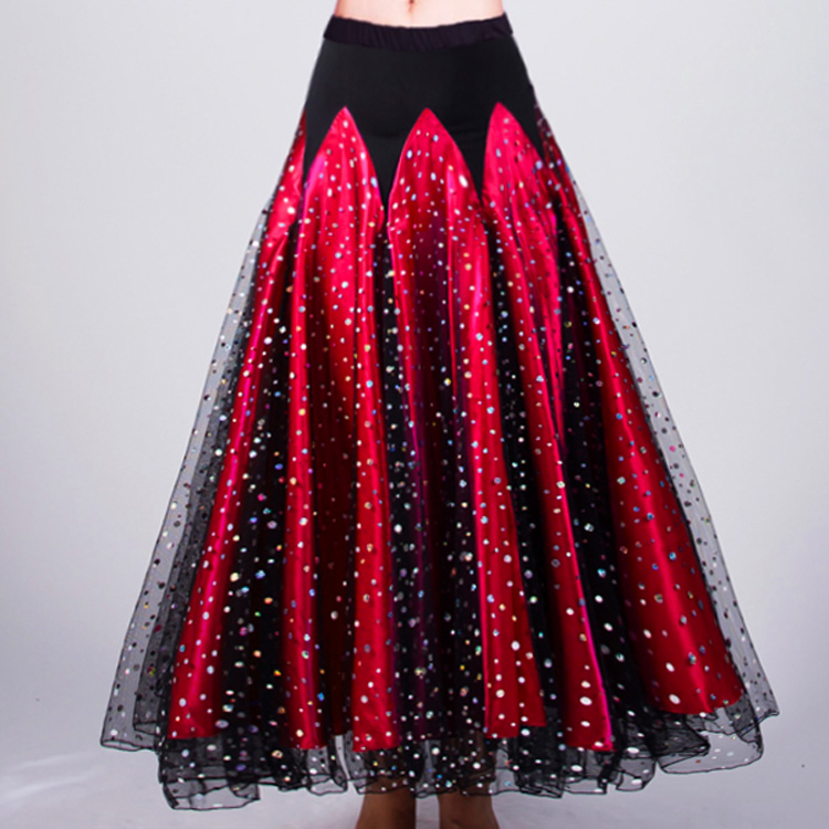 Double twelve Promotion Morden Grand Pendulum Skirt Waltz National Mark Dance Practice Long Dress Ballroom Dancing Half Body Dress-Taobao