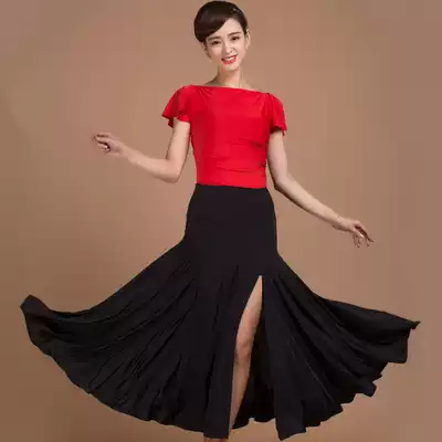 ROUMEI National standard dance skirt Modern practice skirt Waltz square dance New large swing long skirt skirt Social dance