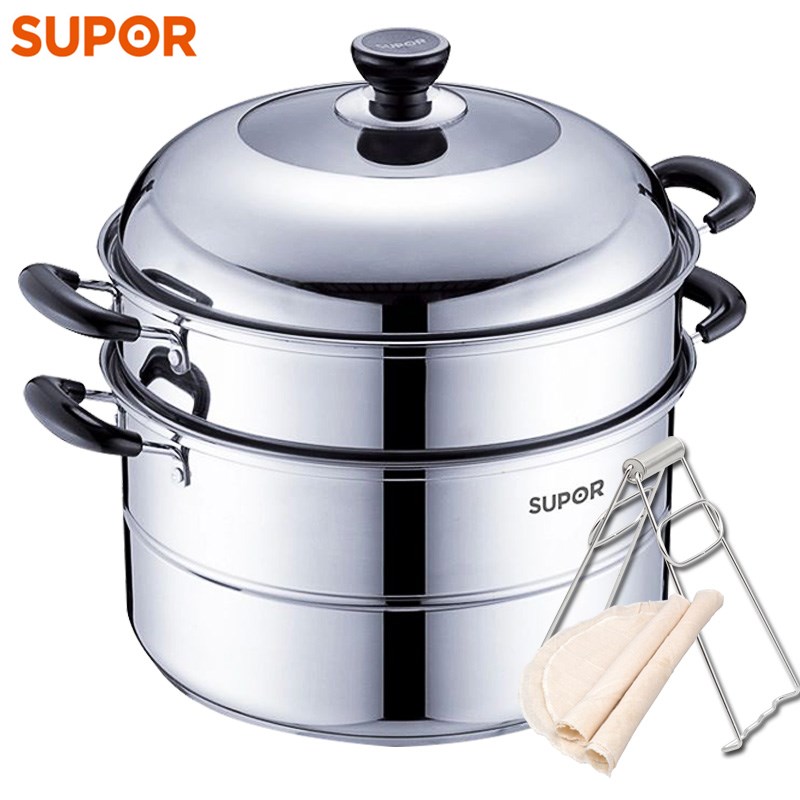 Supal Steam Boiler Stainless Steel Double Large Capacity Thicking 32CM Electromagnetic Filter Cooking Boiler SZ32B5