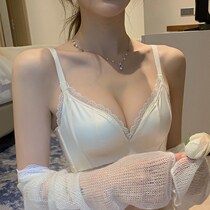 Love Vimeless Lingerie Underwear Women Gather no steel ring to receive Associate Milk Adjustment Type Anti Drooping Sexy Lace Bra Suit