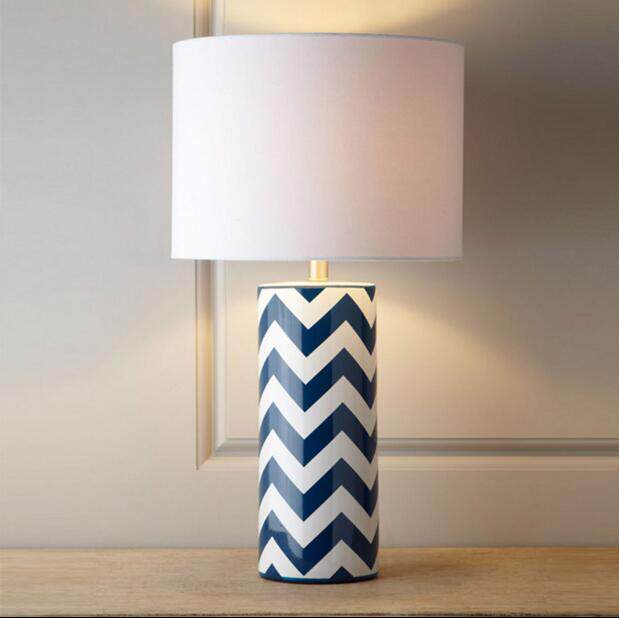 Nordic modern minimalist ceramic table lamp bedroom bedside lamp study living room decoration fashion pink blue Mediterranean