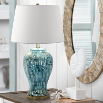 American ceramic desk lamp bedroom bedside lamp living room Hall retro fabric designer model room decoration