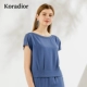 Keletier 2020 dành cho nữ mùa hè thời trang mới kiểu áo sơ mi tay ngắn kiểu tây đơn giản - Áo sơ mi chiffon ren