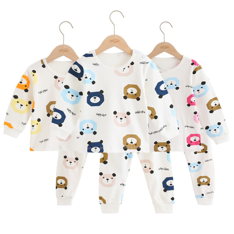 婴儿内衣套装纯棉宝宝秋衣秋裤男1女2岁幼儿春秋全棉睡衣两件套