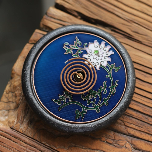 Классическая ретро эмаль, медная курильница для благовоний, ручная роспись, из алойного дерева