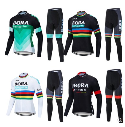 19 New cycling suit male Spring Autumn Cycling Costume Long Sleeve Set Mountain Highway Team suit plus velvet
