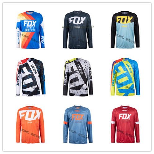 Speed ​​drop suit FOX INES mountain bike riding suit cross-country motorcycle round neck quick-drying T-shirt team customization