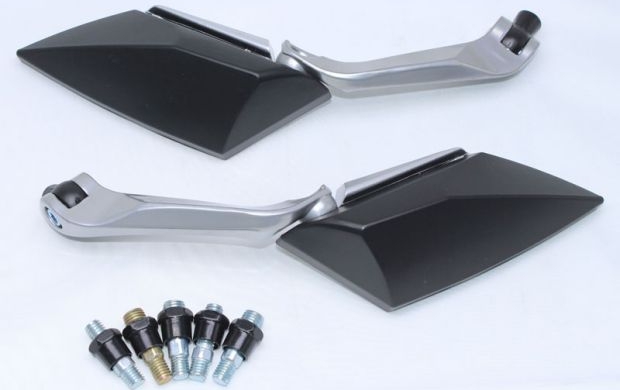 Universal Moped Xe máy Phụ kiện trang trí lại Gương Gương Kim cương Đảo ngược Gương chiếu hậu koso Gương chiếu hậu - Xe máy lại gương gương kiểu xe máy