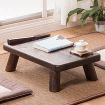 Small window coffee table balcony tatami table Japanese Kang few solid wood roasted paulownia small tea table small square low table