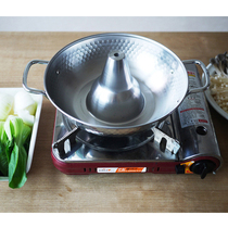 No lid Japan imported pearl living gas stainless steel hot pot side stove Shabu-shabu thickened hot pot basin