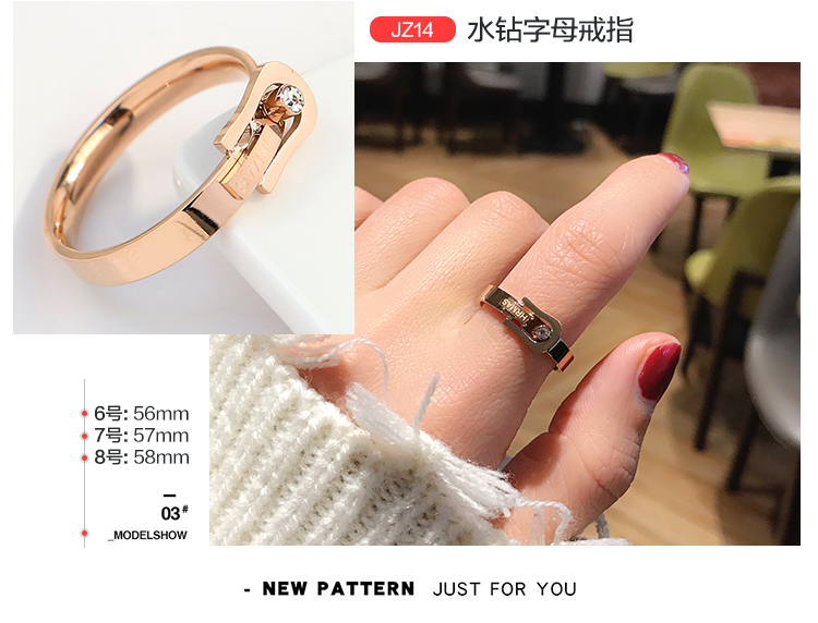 Titan vòng thép nữ cá tính net màu đỏ thực phẩm finger nhẫn couple vòng sinh viên Nhật Bản và Hàn Quốc triều người đuôi vòng gió lạnh hoang dã