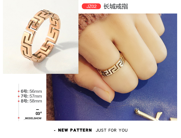 Titan vòng thép nữ cá tính net màu đỏ thực phẩm finger nhẫn couple vòng sinh viên Nhật Bản và Hàn Quốc triều người đuôi vòng gió lạnh hoang dã