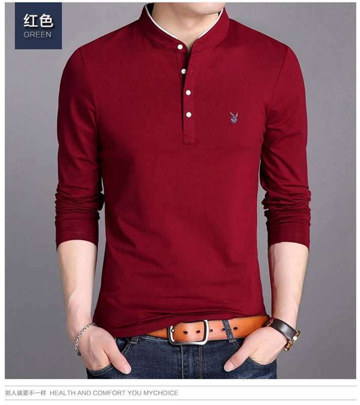 Đặc biệt hàng ngày Playboy mùa hè nam dài tay cotton mỏng thể thao giản dị Áo sơ mi POLO nam phù hợp với áo thun áo thun 3 lỗ nam