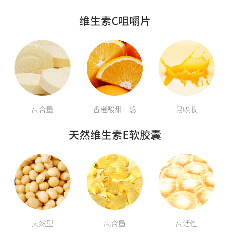 康恩贝 天然维生素E软胶囊 120粒VE+100片维C 图2