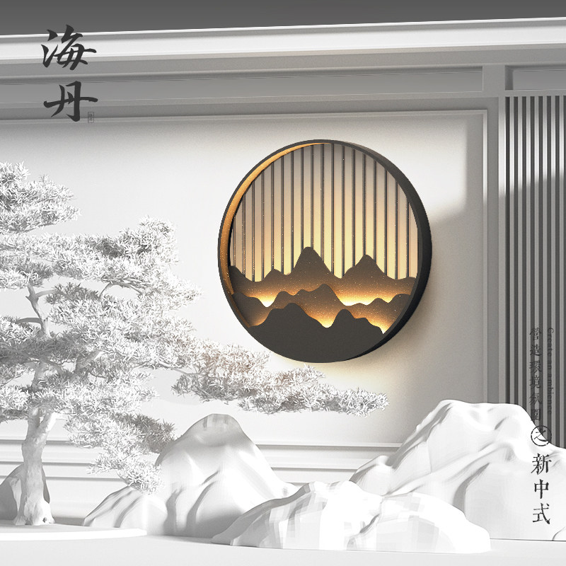 New Chinese style outdoor wall light solar garden light shadow wall entrance hallway landscape light waterproof villa exterior wall light