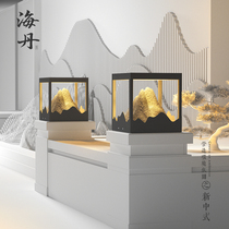 Solar Chinese column headlights courtyard lamp straw terrace lamp Outdoor waterproof view lamp Home Villa Wall Gate Lamp