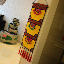 Yunnan ethnic style embroidery storage bag Home restaurant hotel Chinese style wall hanging childrens bedroom room decoration