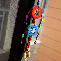 Yunnan ethnic handmade Chess Drum Wind Bell wooden bell pendant kindergarten creative gift original car hanging gift