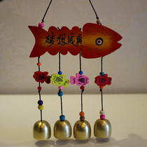 Metal copper wind chimes hanging door decoration Yunnan Lijiang characteristic log fish feng shui Bell decoration creative gift
