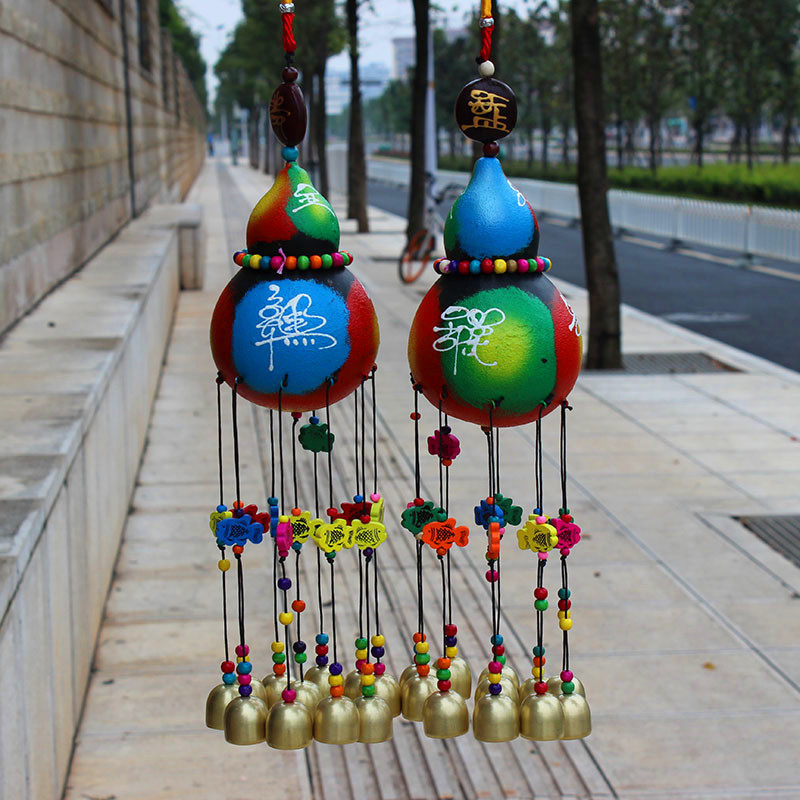 Yunnan characteristic handmade pendant bells painted crafts home shop Fulu decorations natural gourd large