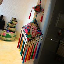 Yunnan ethnic style peacock fabric pendant creative home wall hanging entrance background wall Bedroom wall decoration hanging