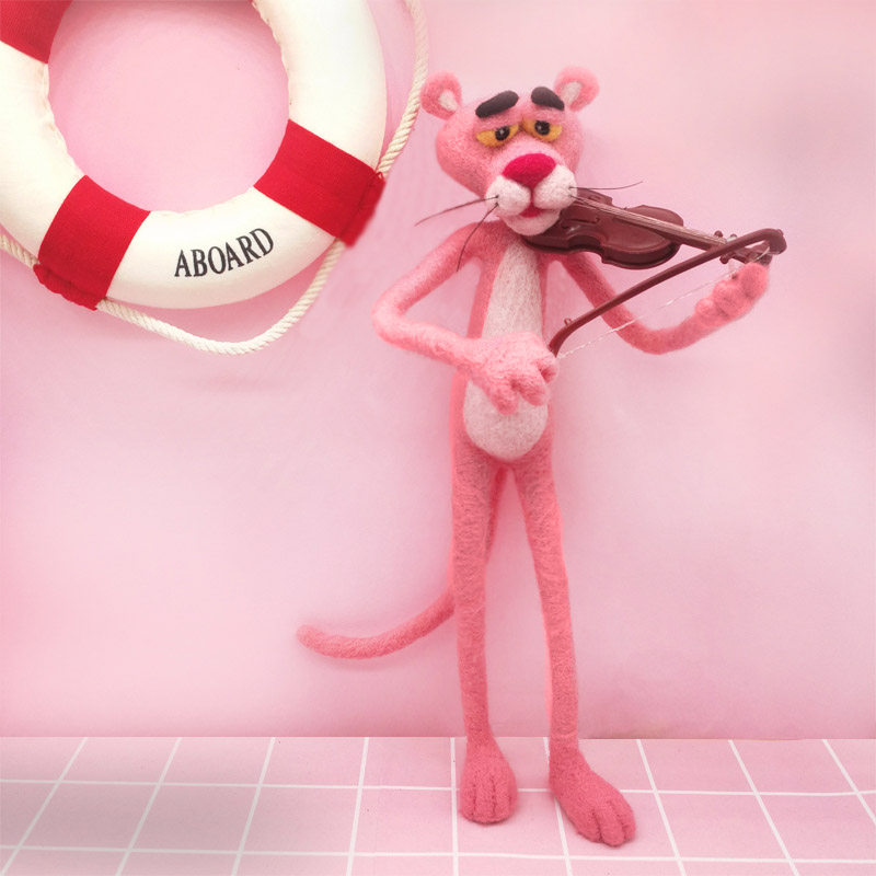 Powder Red Leopard Wool Felt Wool Felt Paparazzi Material Packs Cloth Art Adults Handcrafted Twist Sticks To Make DIY Dolls