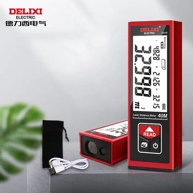 Delixi Portable Mini Pocket Pen Laser Infrared Handheld High Precision Ranging Measuring Room Instrument Artifact Bluetooth Drawing