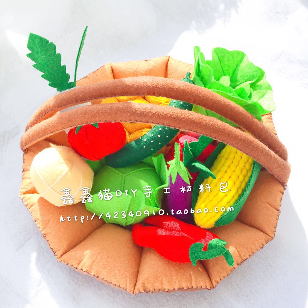 Unwoven Cloth Art Diy Handmade Fruits Vegetables Emulation Food Puzzle Toy Nursery School Homework