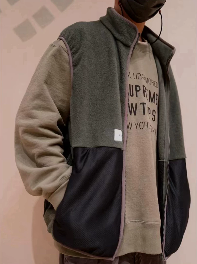 Пухлый/туманный выделенный WTAPS WOZZY VEST RAPO COYOTE цветной замшевый жилет с молнией Xishan 21AW