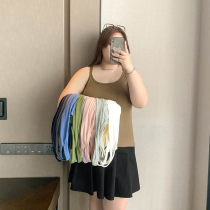 14-color large size fat sister pure cotton ribbed Y-shaped suspender top 2022 new I-shaped casual bottoming vest