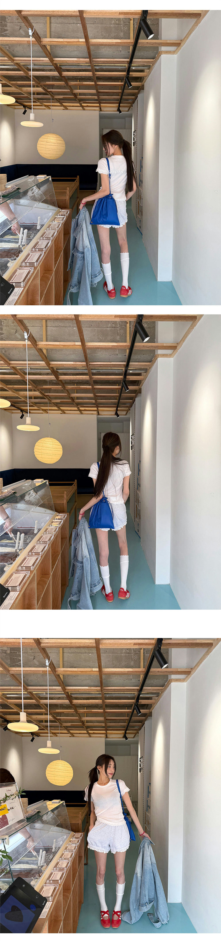 한국 스타일 새로운 워크웨어 바람 카우보이 바깥 세트 여성 의류 폴로 칼라 루즈핏 슬림해 보이는 쇼트 스타일 데님 재킷 상세 이미지 11
