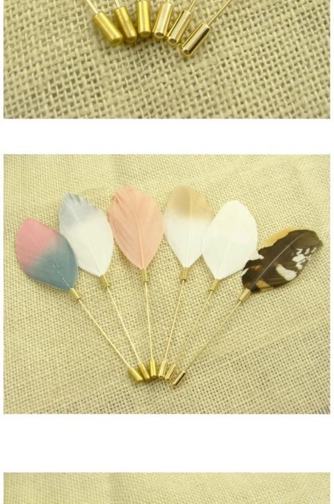 B36 handmade lông tự nhiên thanh lịch long lanh màu gradient pin trâm cài trâm lớn pin nữ trang huy hiệu cài balo