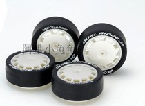 TAMIYA TAMIYA imported white glass fiber medium diameter short distance equal width wheels black hard tire leather 95631