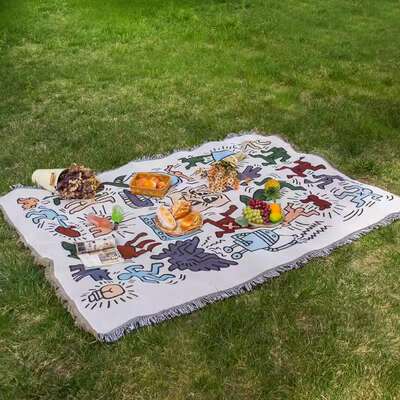 Ins-style picnic MATS, tapestries, sofa blankets, cover blankets, moisture-proof table tablecloths, picnic MATS, cover blankets, park tent floor MATS