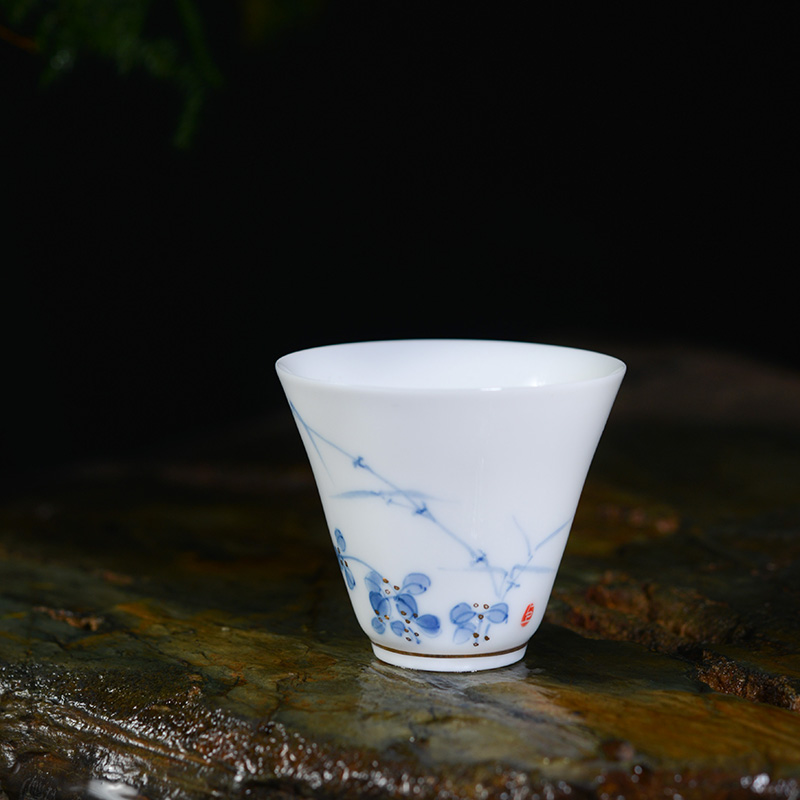 Hat cup kunfu tea sample tea cup ceramic cups individual cup single cup under the glaze color master cup hand - made small tea cups