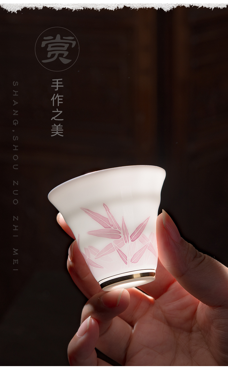 White porcelain glaze color sample tea cup under small kunfu tea cup see retro teacups hand - made ceramic masters cup