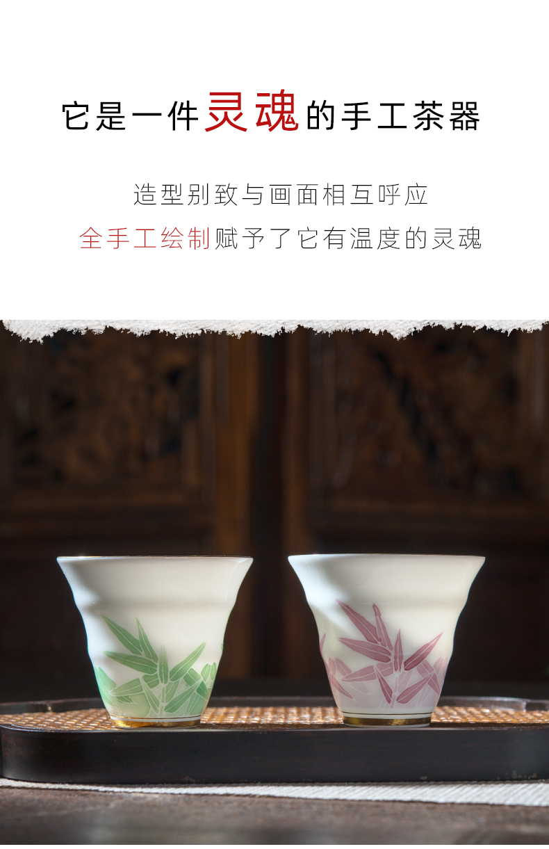 White porcelain glaze color sample tea cup under small kunfu tea cup see retro teacups hand - made ceramic masters cup