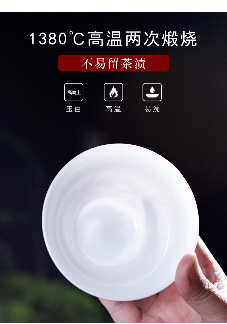 Under the liling porcelain glaze color hand - made kung fu tea set tureen home tea bowl thin foetus ceramic cups lid cup