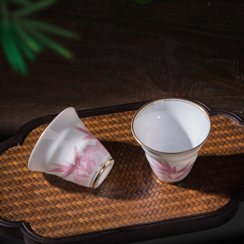 White porcelain glaze color sample tea cup under small kunfu tea cup see retro teacups hand - made ceramic masters cup