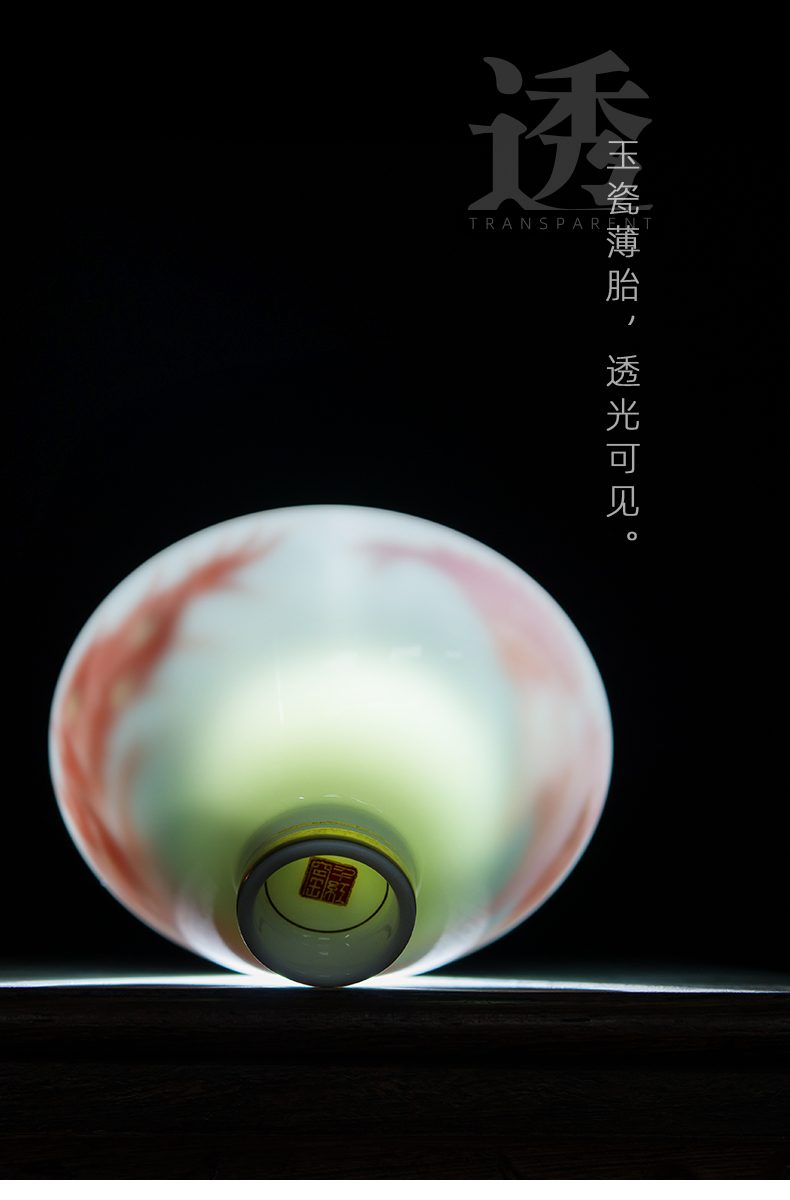 Liling porcelain hand - made master cup a single small sample tea cup under the glaze color kung fu tea cup lamp that fuels the hat to a cup of tea