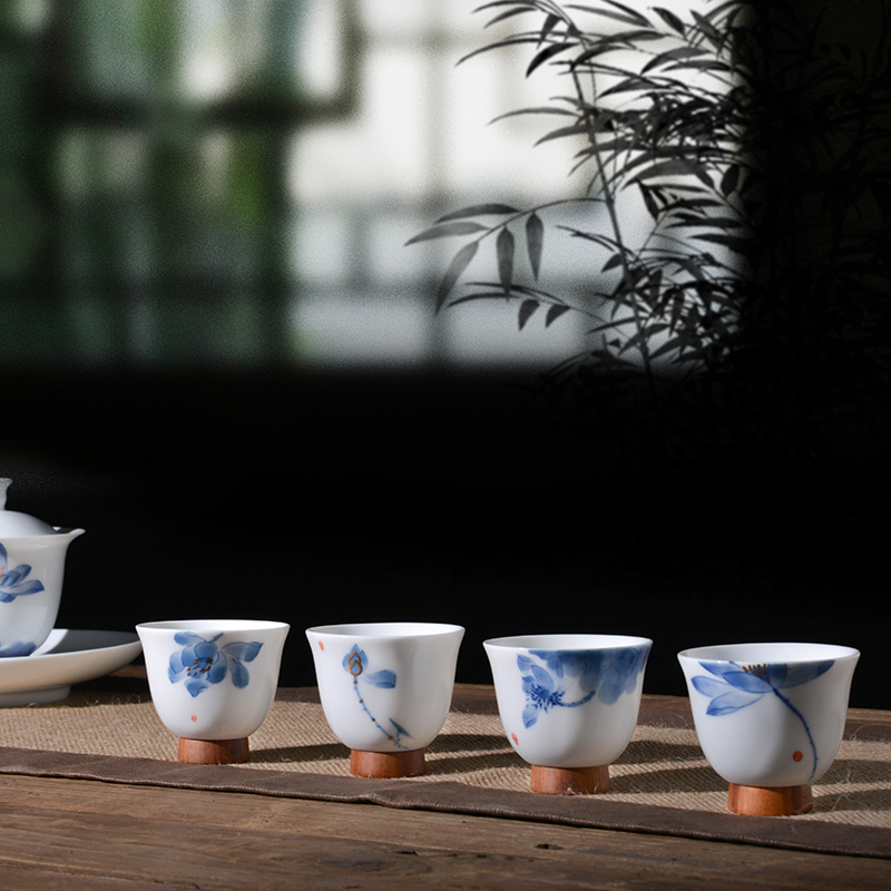 Thousands of red up liling porcelain hand - made ceramic cups kung fu master cup single CPU celadon individual small single cup tea bowls