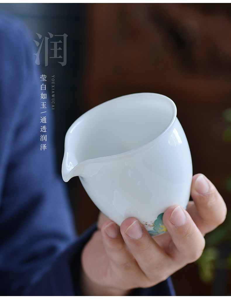 Thousand red up hand - made ceramic fair keller heat thin tire white porcelain tea tea machine is kung fu tea accessories tea sea