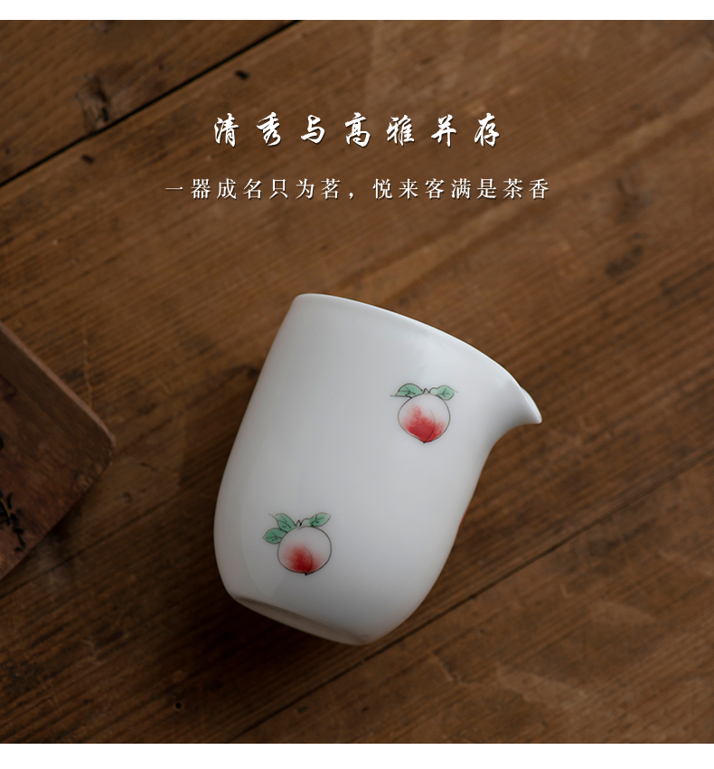 Hand - made ceramic fair keller thickening heat resisting Japanese large in white porcelain tea machine single tea sea kung fu tea accessories