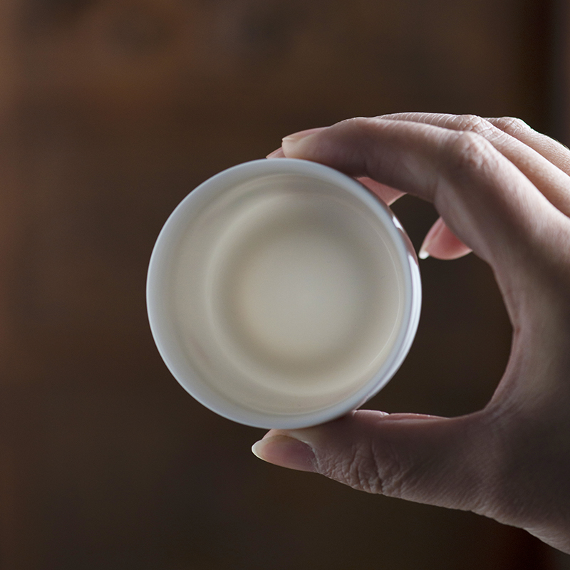 Thousands of red up ceramic masters cup single CPU getting large move white porcelain suet jade teacups hand - made kunfu tea sample tea cup