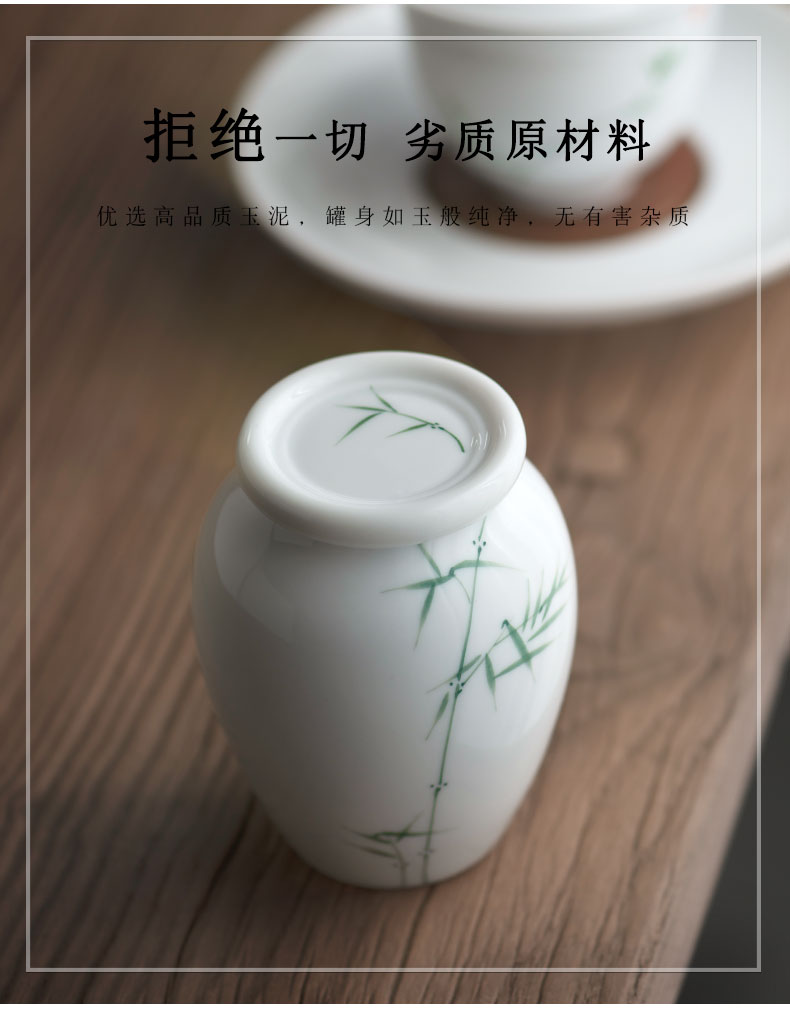 Under the glaze color hand - made caddy fixings small portable ceramic sealed container tank tea warehouse office storage tanks